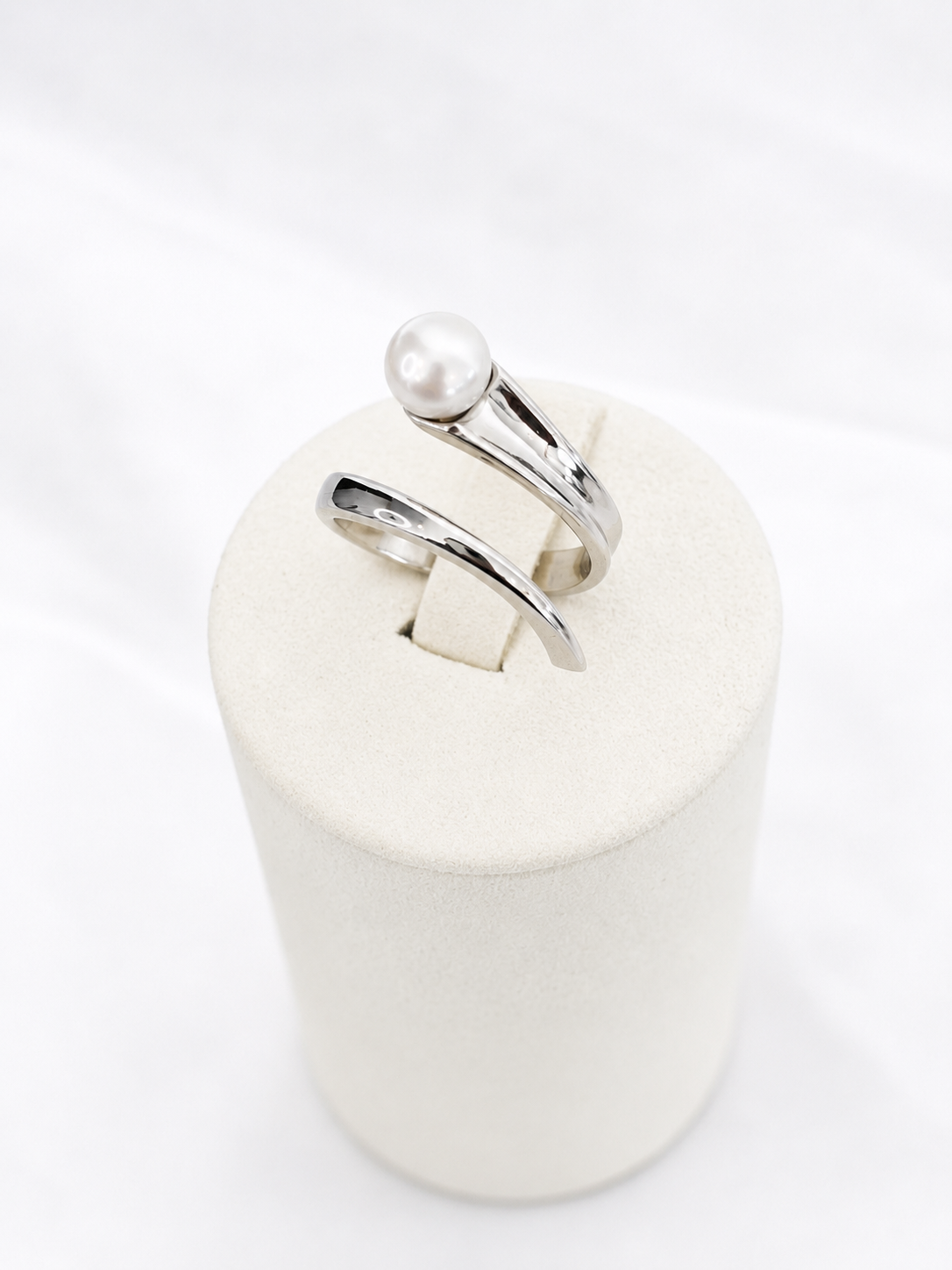 OFFSET Bague platiné perle