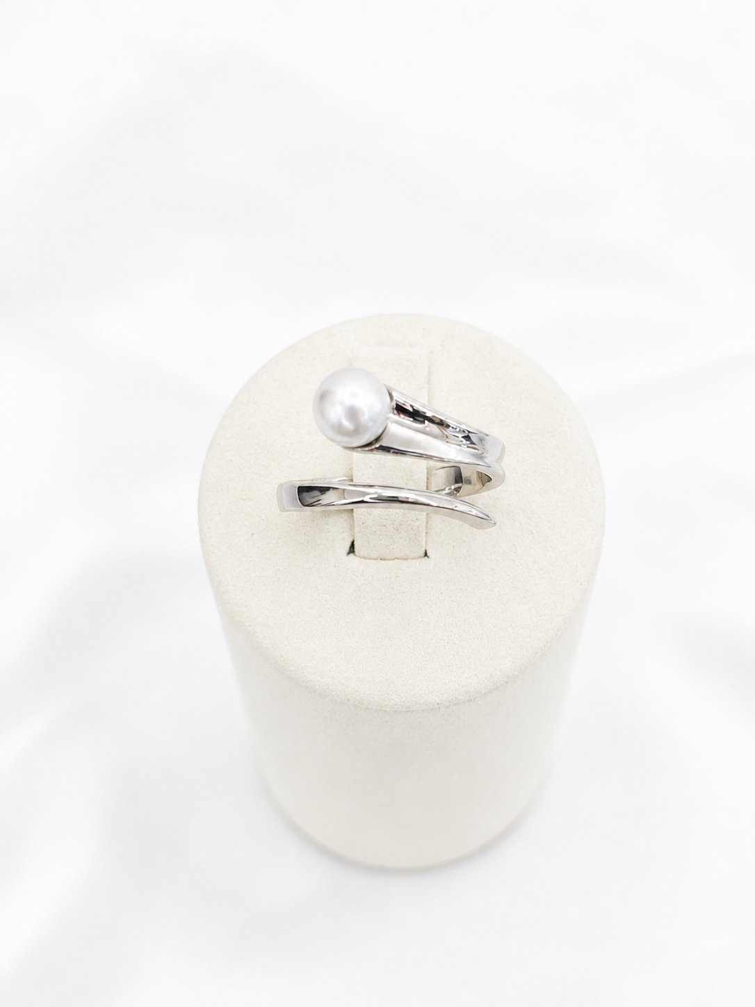 OFFSET Bague platiné perle