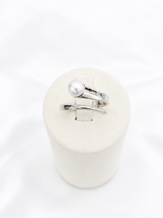 OFFSET Bague platiné perle